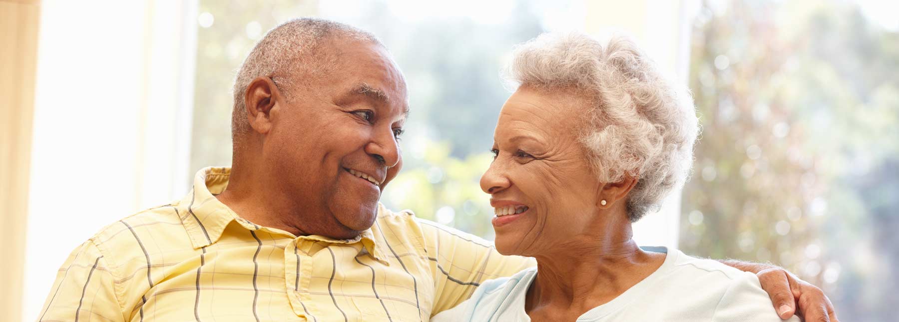 Couple smiling at each other