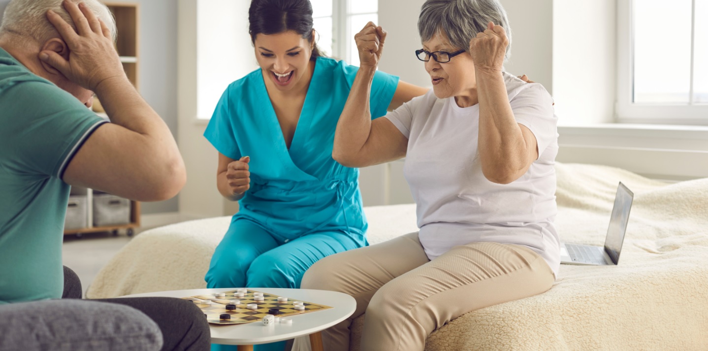 Seniors Playing Checkers